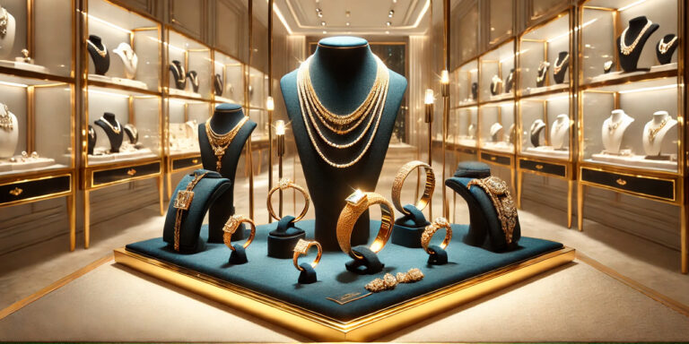 Estilo y Finanzas, joyas, invertir en joyas, tarjeta de crédito, piedras preciosas, joyas en exhibición de oro y diamantes